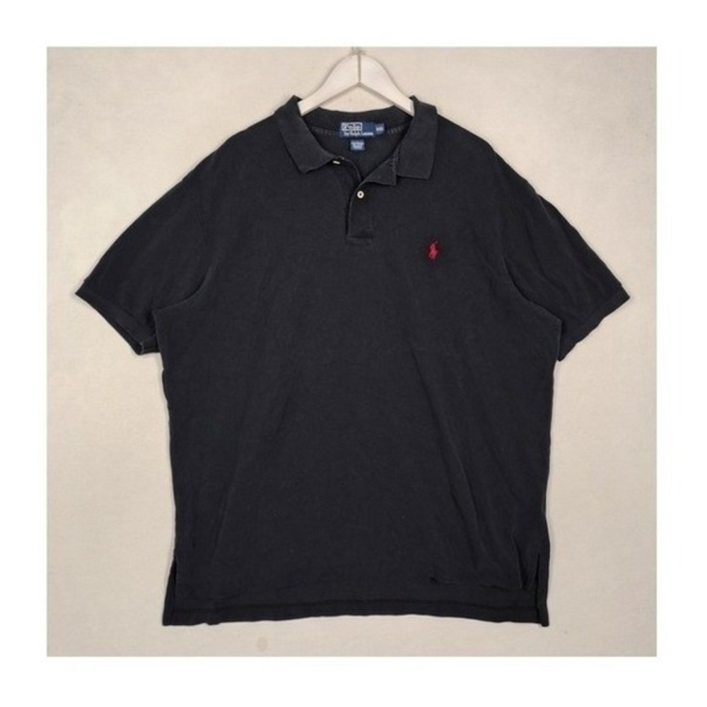 Polo Ralph Lauren Mens XXL Navy Blue Cotton Short Sleeve Pique Polo Shirt
